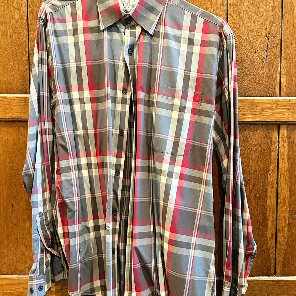 Jos. A. Bank plaid long-sleeve shirt - Picture 1 of 3